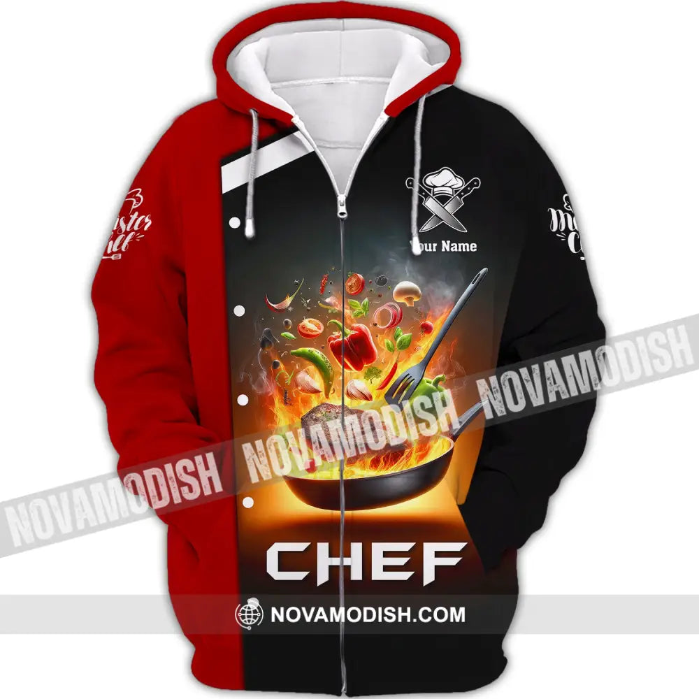 Unisex Shirt Custom Name Chef Cooking Polo Gift For Lovers Zipper Hoodie / S T-Shirt