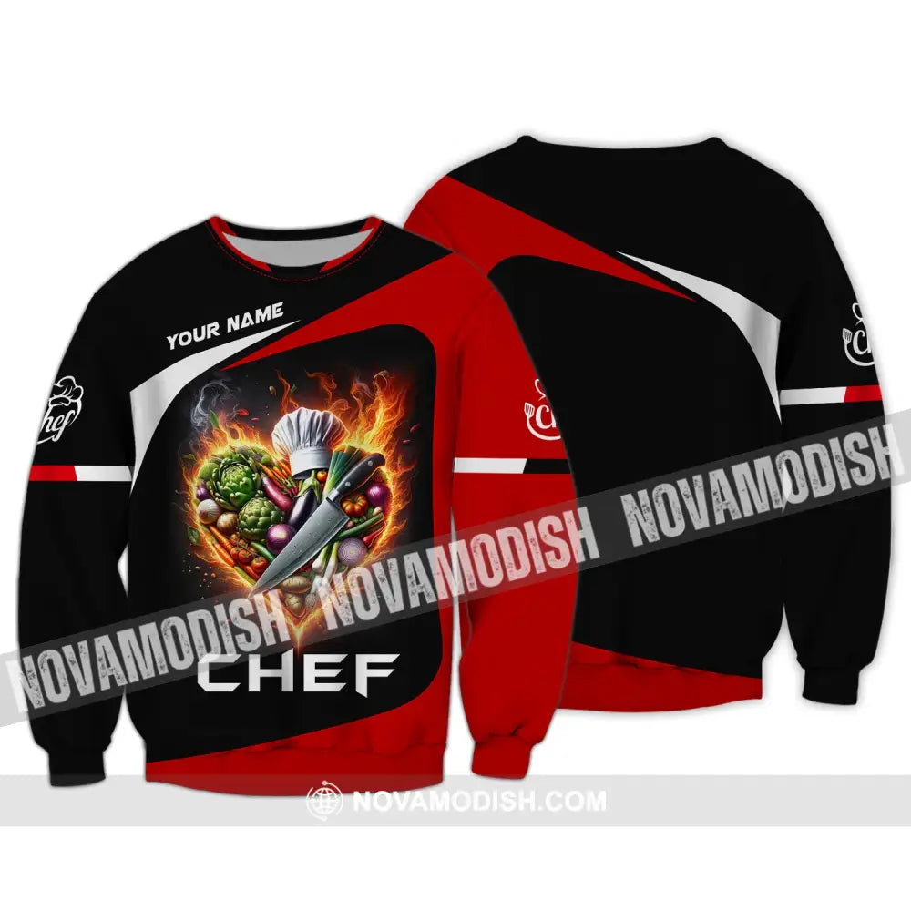 Unisex Shirt Custom Name Chef For Chefs Apparel Gift Cooking Lovers Long Sleeve / S T-Shirt