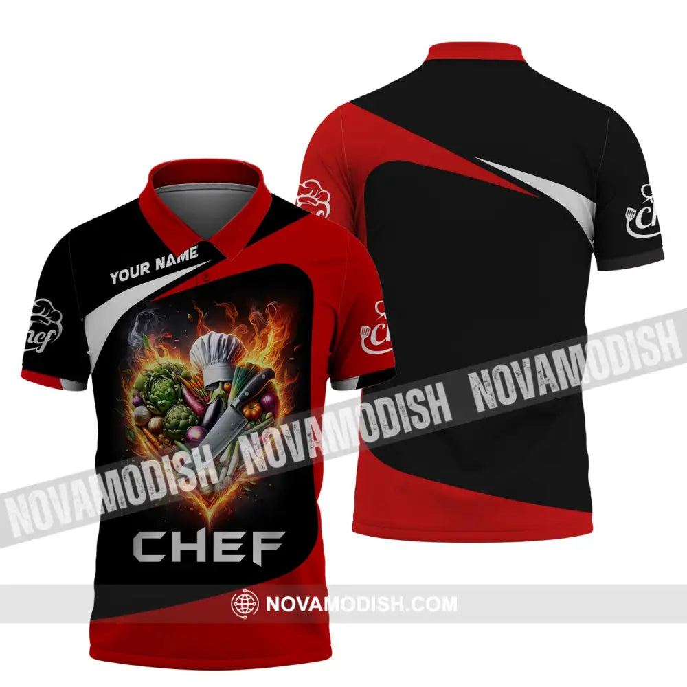 Unisex Shirt Custom Name Chef For Chefs Apparel Gift Cooking Lovers Polo / S T-Shirt