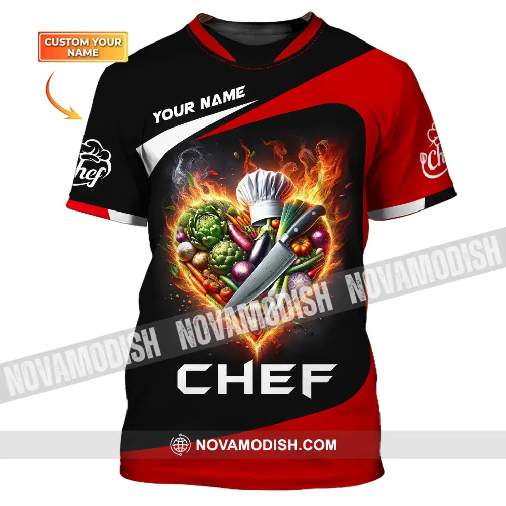 Unisex Shirt Custom Name Chef For Chefs Apparel Gift Cooking Lovers T-Shirt