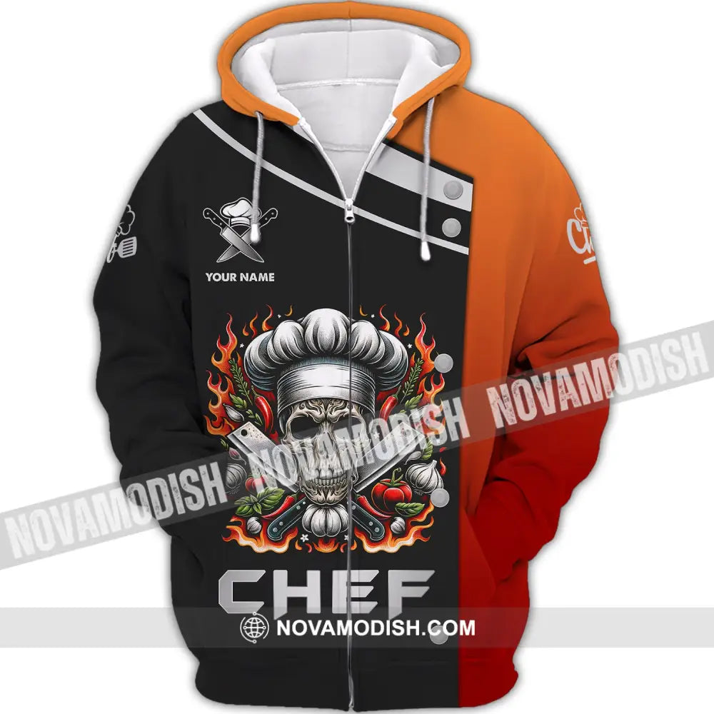 Unisex Shirt Custom Name Chef For Chefs Apparel Gift Cooking Lovers Zipper Hoodie / S T-Shirt