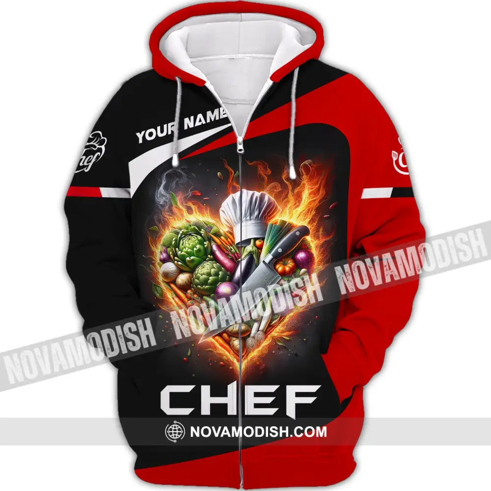 Unisex Shirt Custom Name Chef For Chefs Apparel Gift Cooking Lovers Zipper Hoodie / S T-Shirt