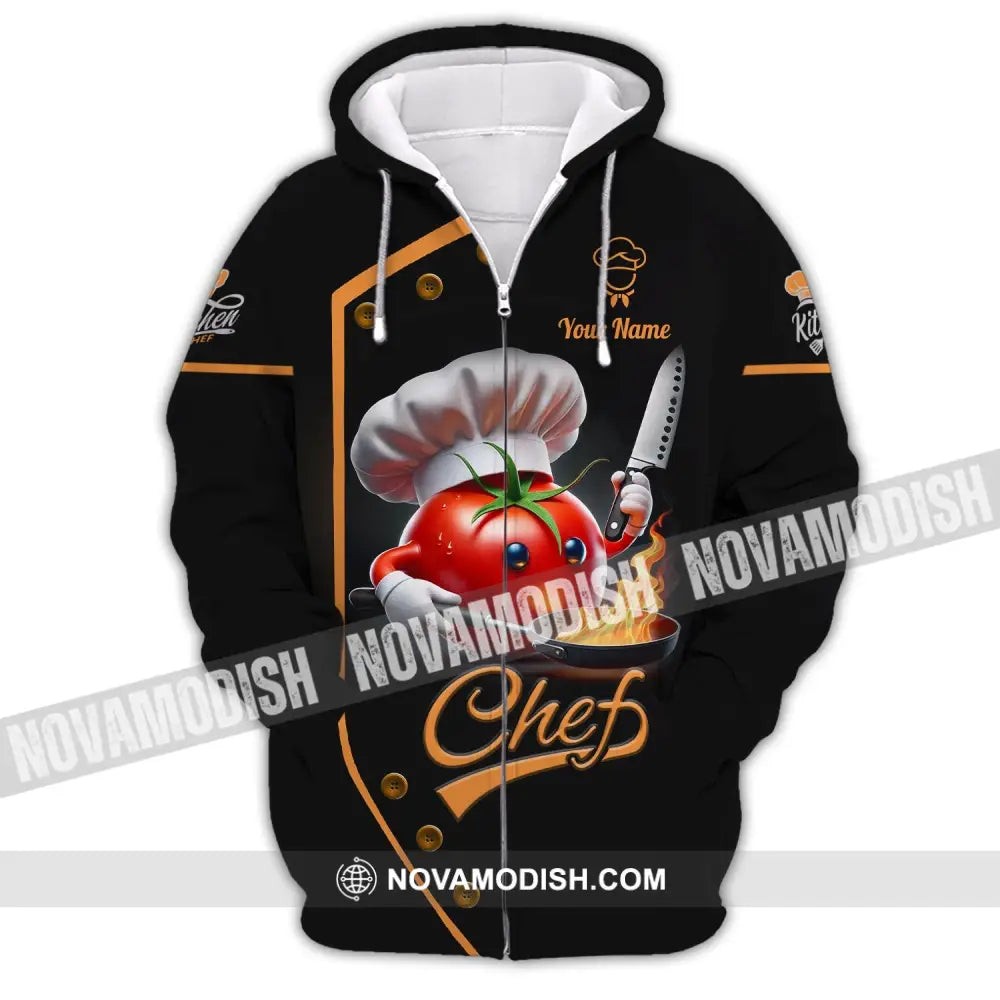 Unisex Shirt Custom Name Chef Gift Zipper Hoodie / S T-Shirt