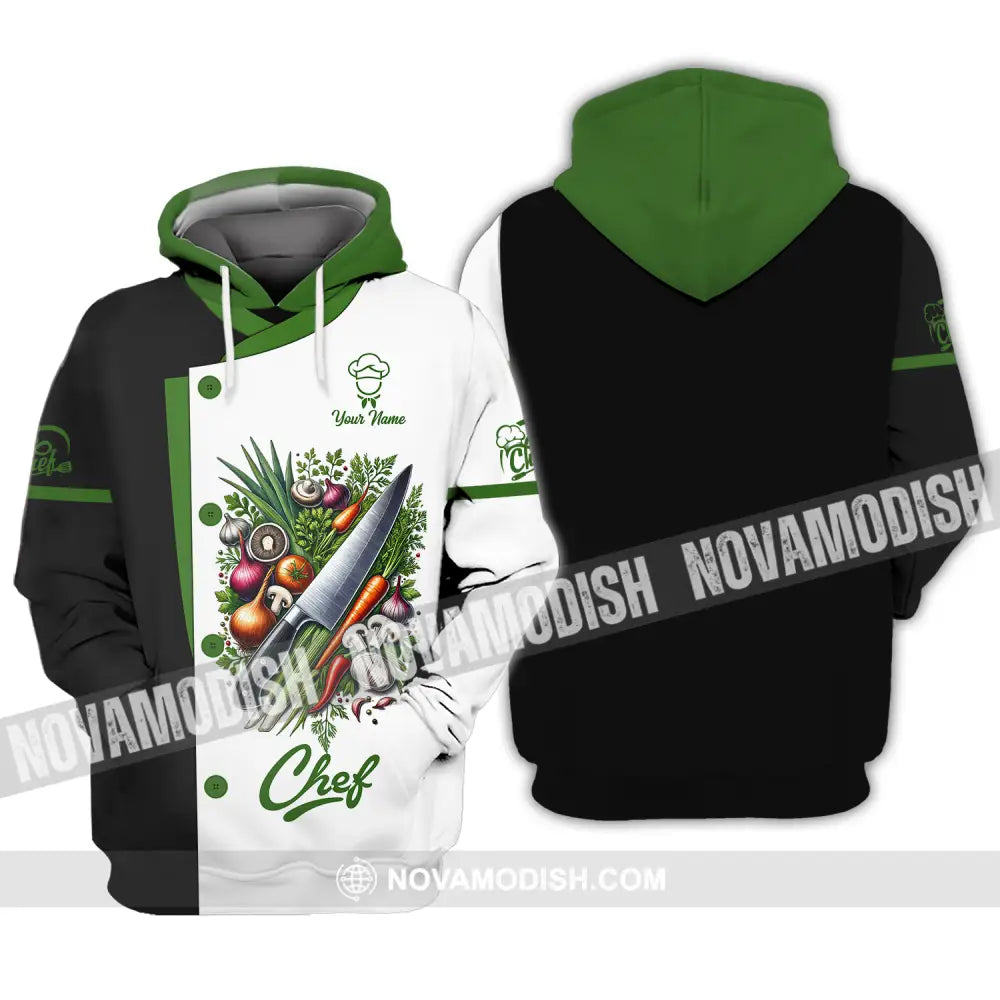 Unisex Shirt - Custom Name Chef Shirt Green Vegetables Hoodie / S T-shirt