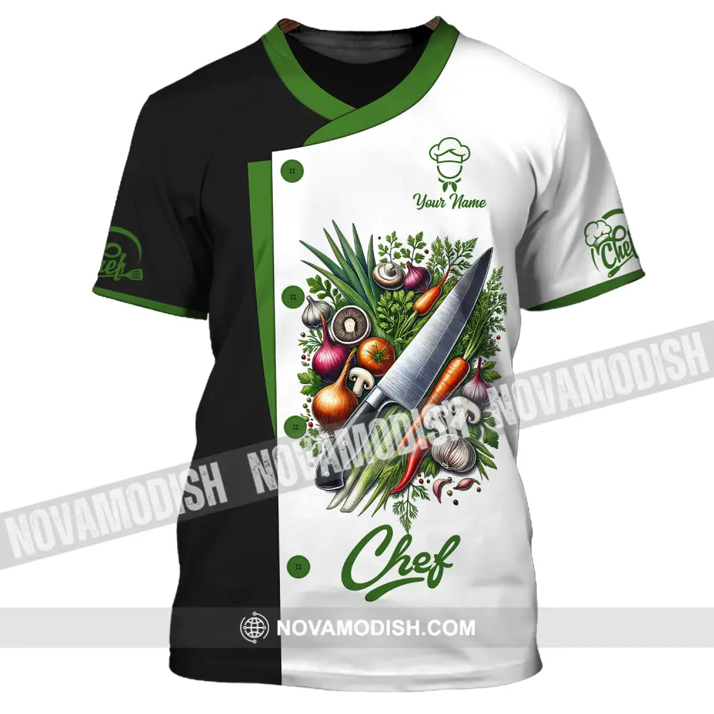 Unisex Shirt - Custom Name Chef Shirt Green Vegetables T-Shirt / S T-shirt