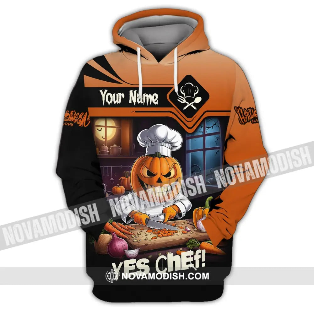 Unisex Shirt Custom Name Chef Halloween Polo Long Sleeve Cooking Love T-Shirt Hoodie / S T-Shirt