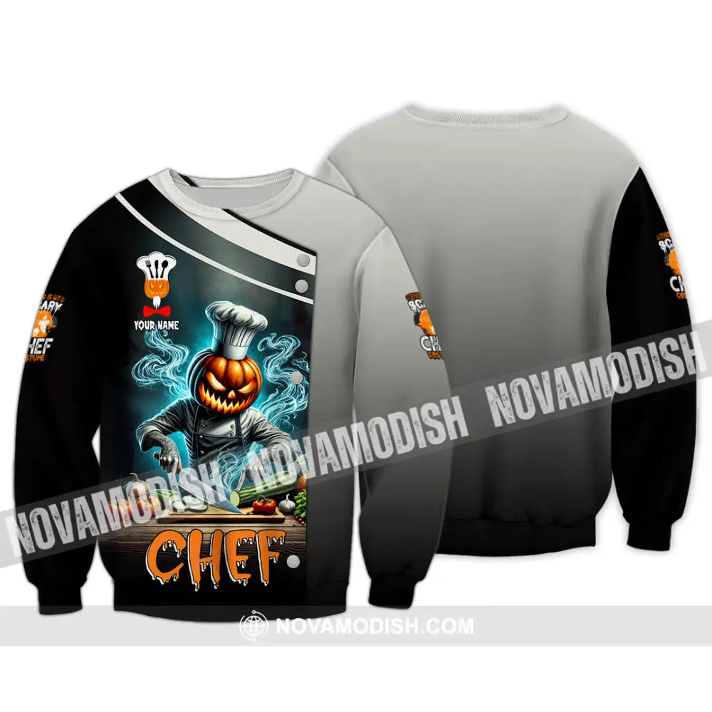 Unisex Shirt Custom Name Chef Halloween Polo Long Sleeve Cooking Love T-Shirt / S T-Shirt