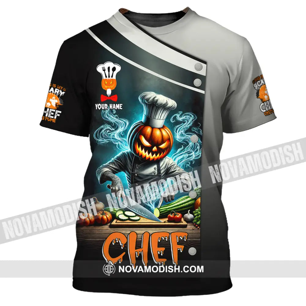 Unisex Shirt Custom Name Chef Halloween Polo Long Sleeve Cooking Love T-Shirt / S T-Shirt