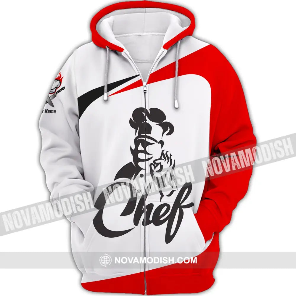 Unisex Shirt Custom Name Chef Hoodie Polo Gift For Cooking Lovers Zipper / S T-Shirt