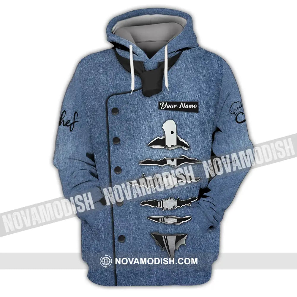 Unisex Shirt - Custom Name Shirt Chef Jean Blue Color Shirt Hoodie / S T-shirt
