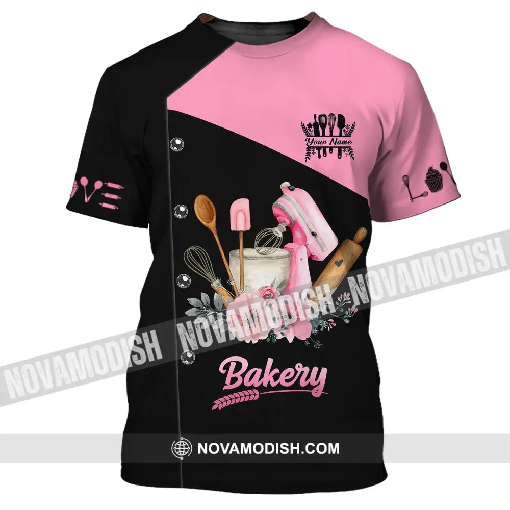 Unisex Shirt - Custom Name Shirt - Chef Making Bakery T-Shirt / S T-shirt