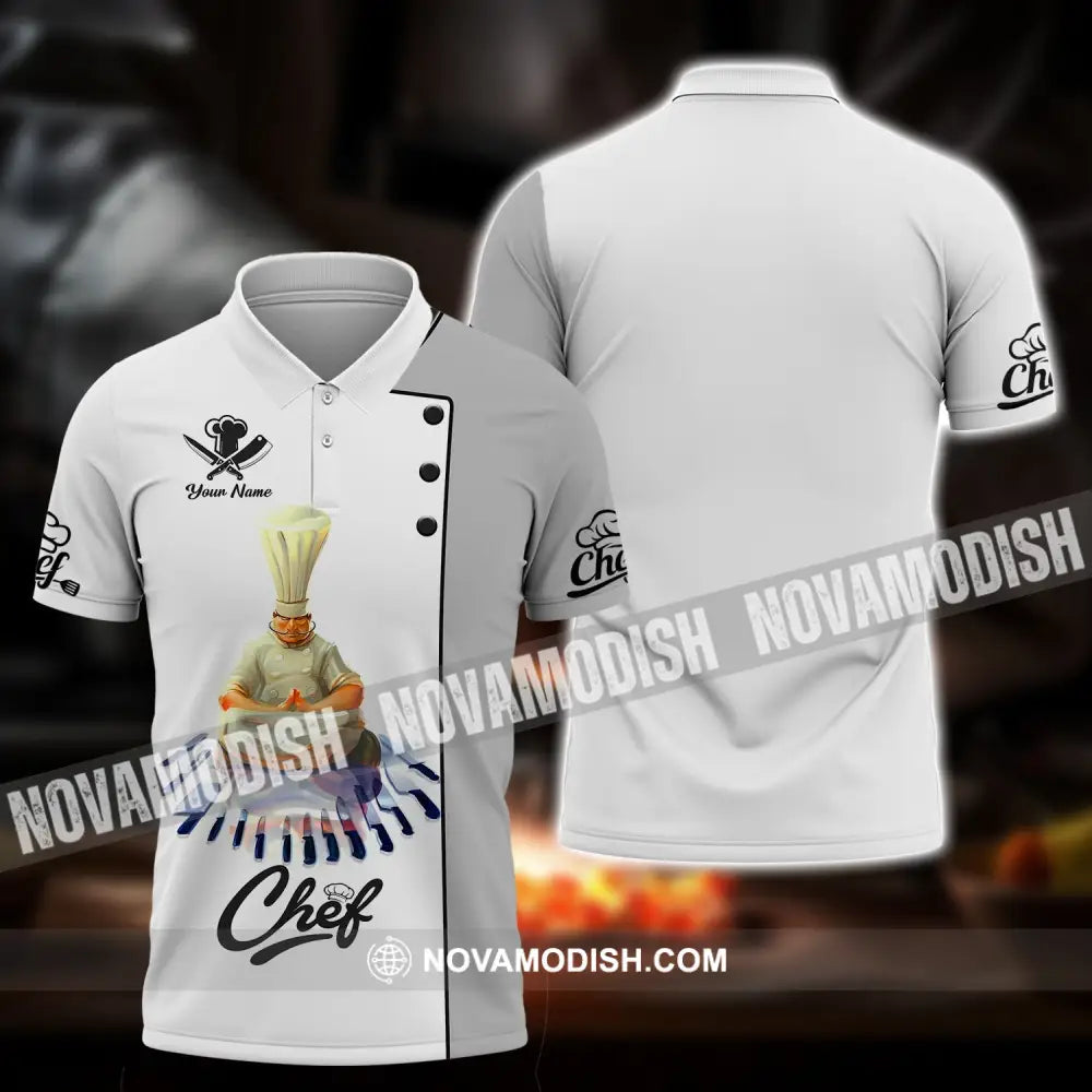 Unisex Shirt - Custom Name Shirt - Chef Meditate Polo Shirt / S T-shirt
