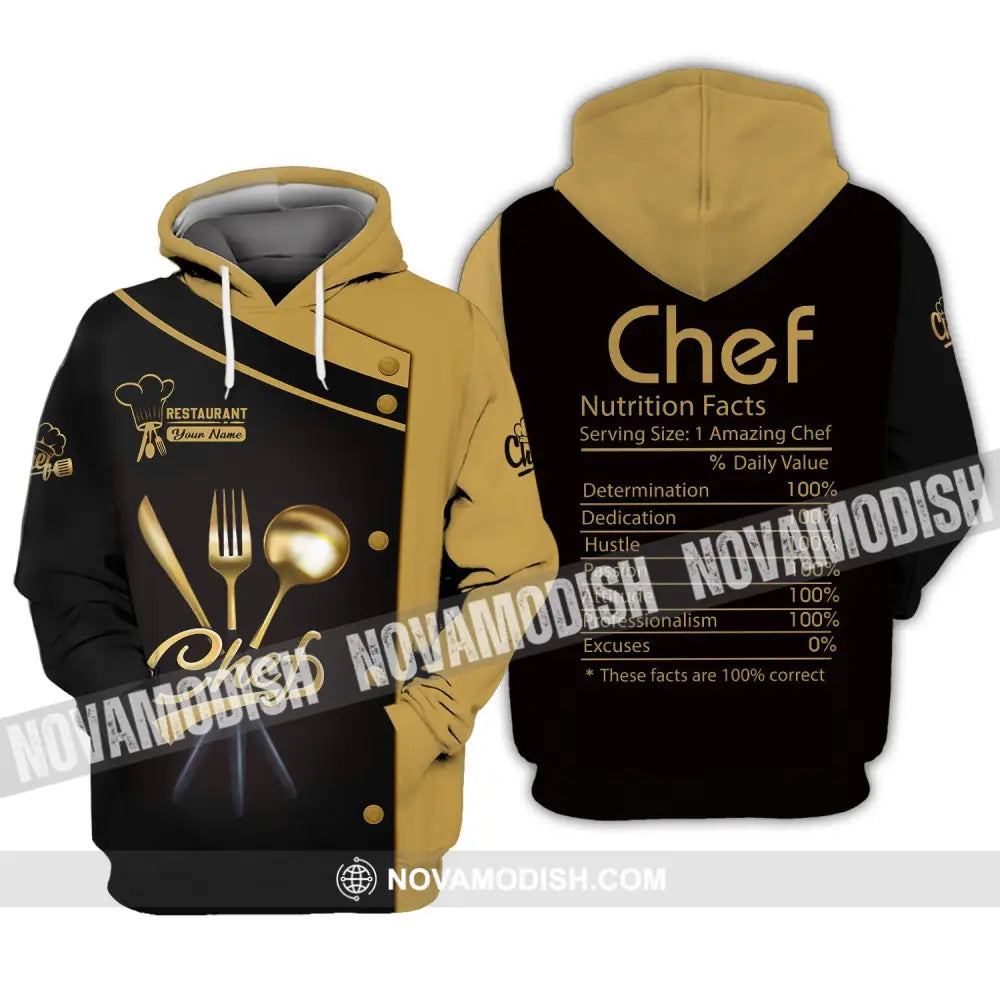 Unisex Shirt - Custom Name Shirt - Chef Nutrition Facts % Daily Value Hoodie / S T-shirt