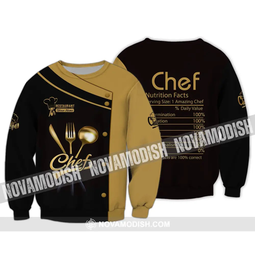 Unisex Shirt - Custom Name Shirt - Chef Nutrition Facts % Daily Value Long Sleeve / S T-shirt