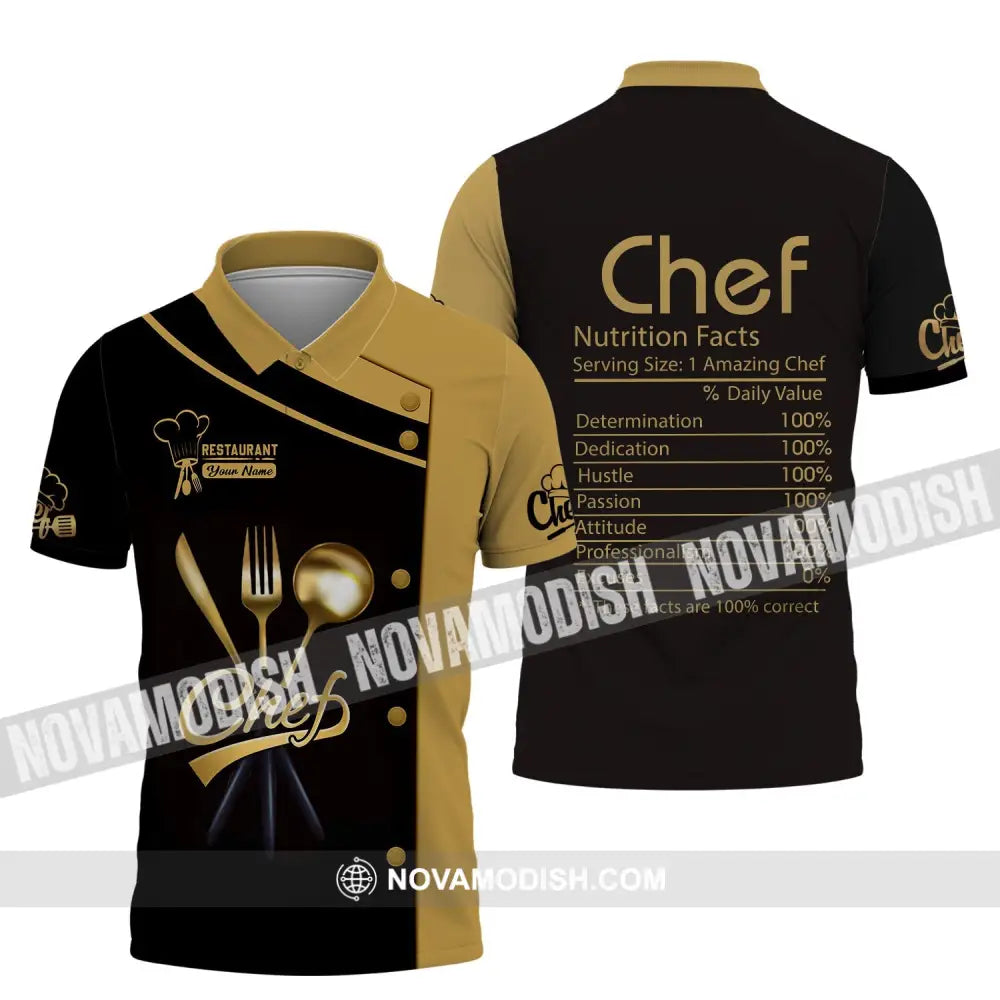 Unisex Shirt - Custom Name Shirt - Chef Nutrition Facts % Daily Value Polo Shirt / S T-shirt
