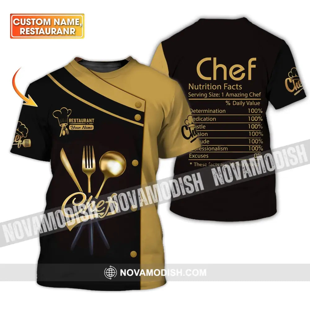 Unisex Shirt - Custom Name Shirt - Chef Nutrition Facts % Daily Value T-shirt