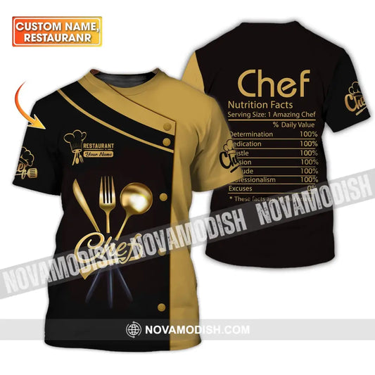 Unisex Shirt - Custom Name Shirt - Chef Nutrition Facts % Daily Value T-shirt