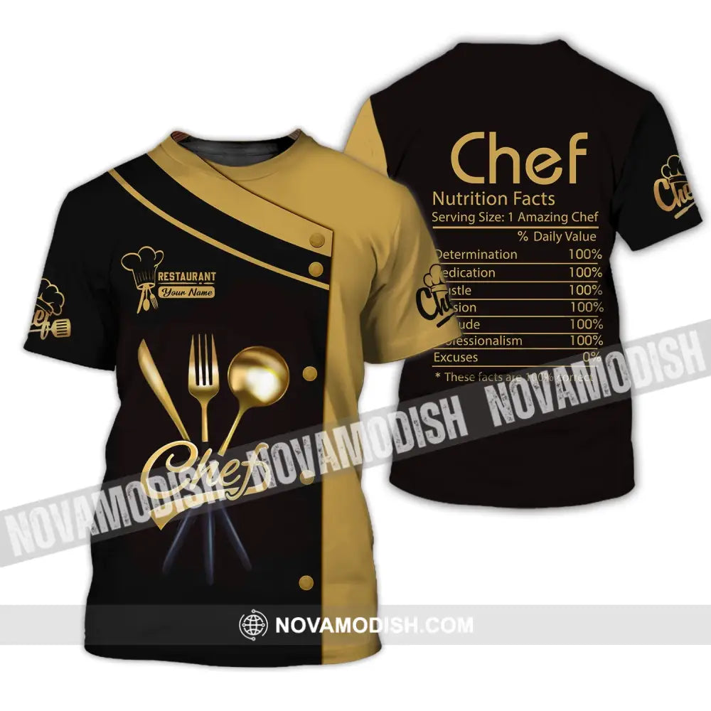 Unisex Shirt - Custom Name Shirt - Chef Nutrition Facts % Daily Value T-Shirt / S T-shirt