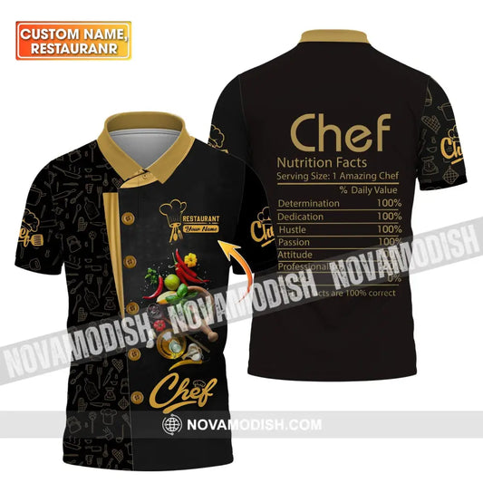 Unisex Shirt - Custom Name Shirt - Chef Nutrition Facts These Facts Are Correct T-shirt