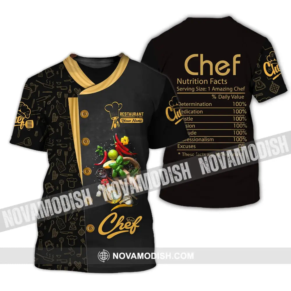 Unisex Shirt - Custom Name Shirt - Chef Nutrition Facts These Facts Are Correct T-Shirt / S T-shirt
