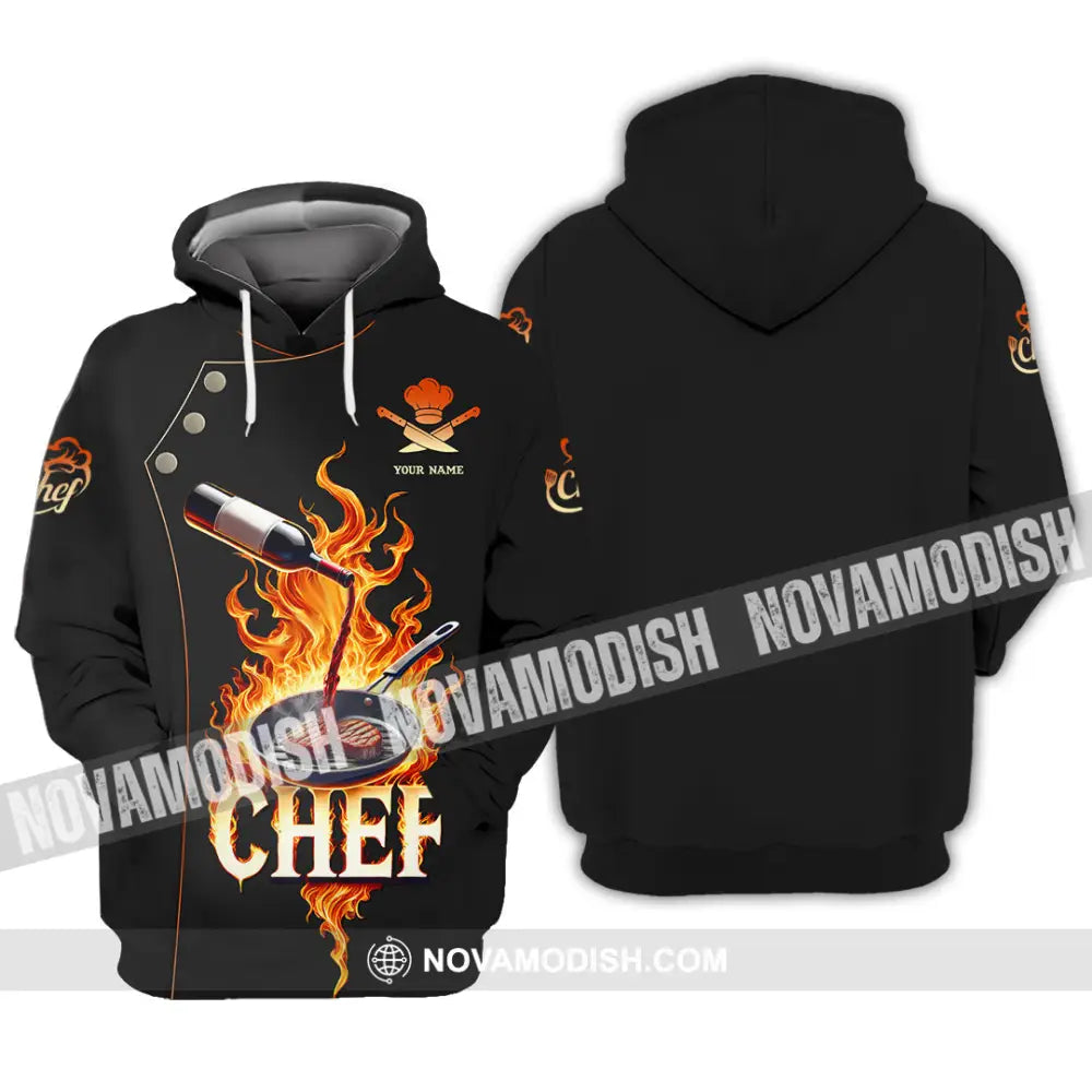 Unisex Shirt Custom Name Chef Polo Long Sleeve Hoodie / S T-Shirt