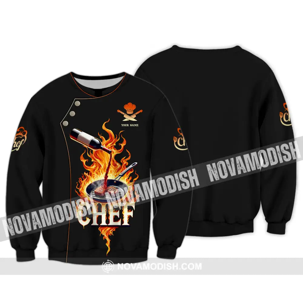 Unisex Shirt Custom Name Chef Polo Long Sleeve / S T-Shirt