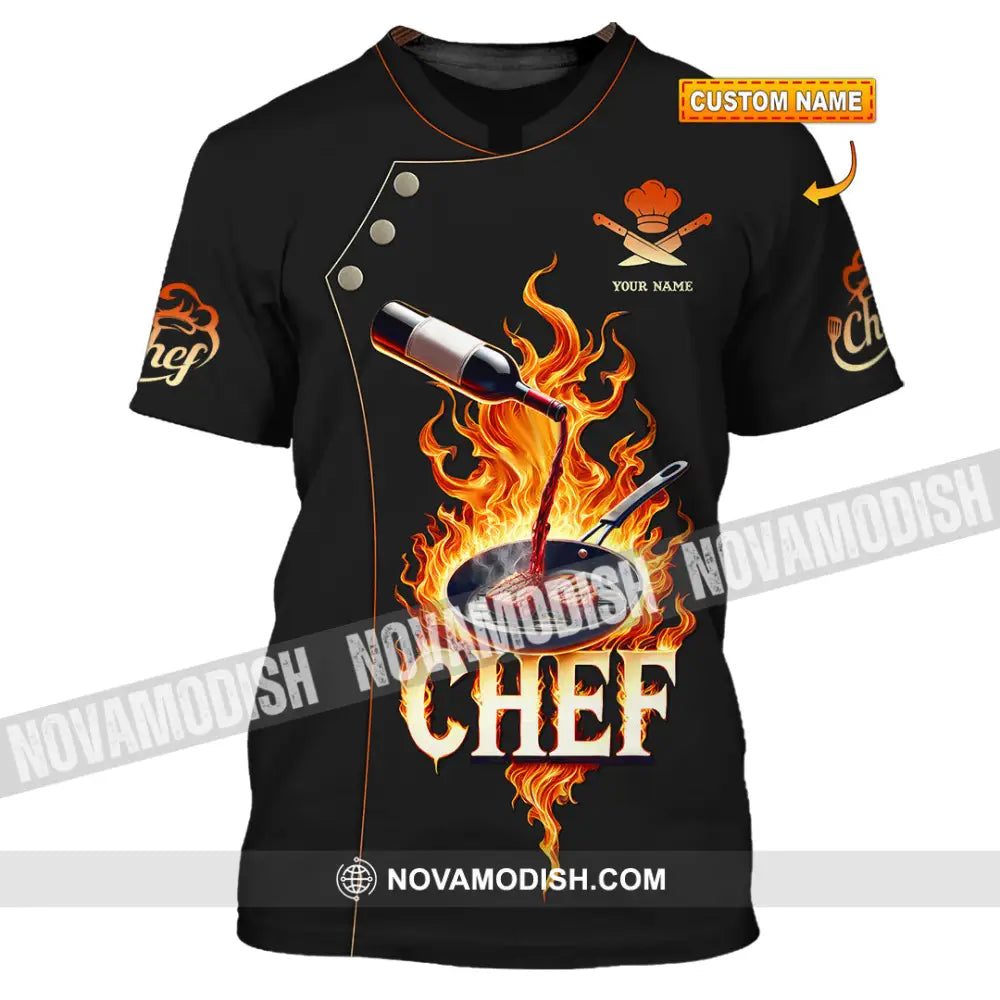 Unisex Shirt Custom Name Chef Polo Long Sleeve T-Shirt