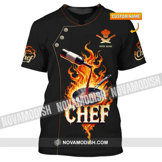 Unisex Shirt Custom Name Chef Polo Long Sleeve T-Shirt