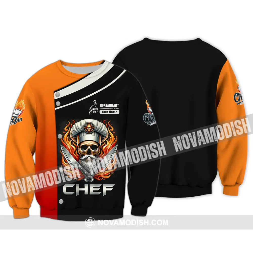 Unisex Shirt Custom Name Chef Restaurant Polo Long Sleeve Gift For Chefs / S T-Shirt