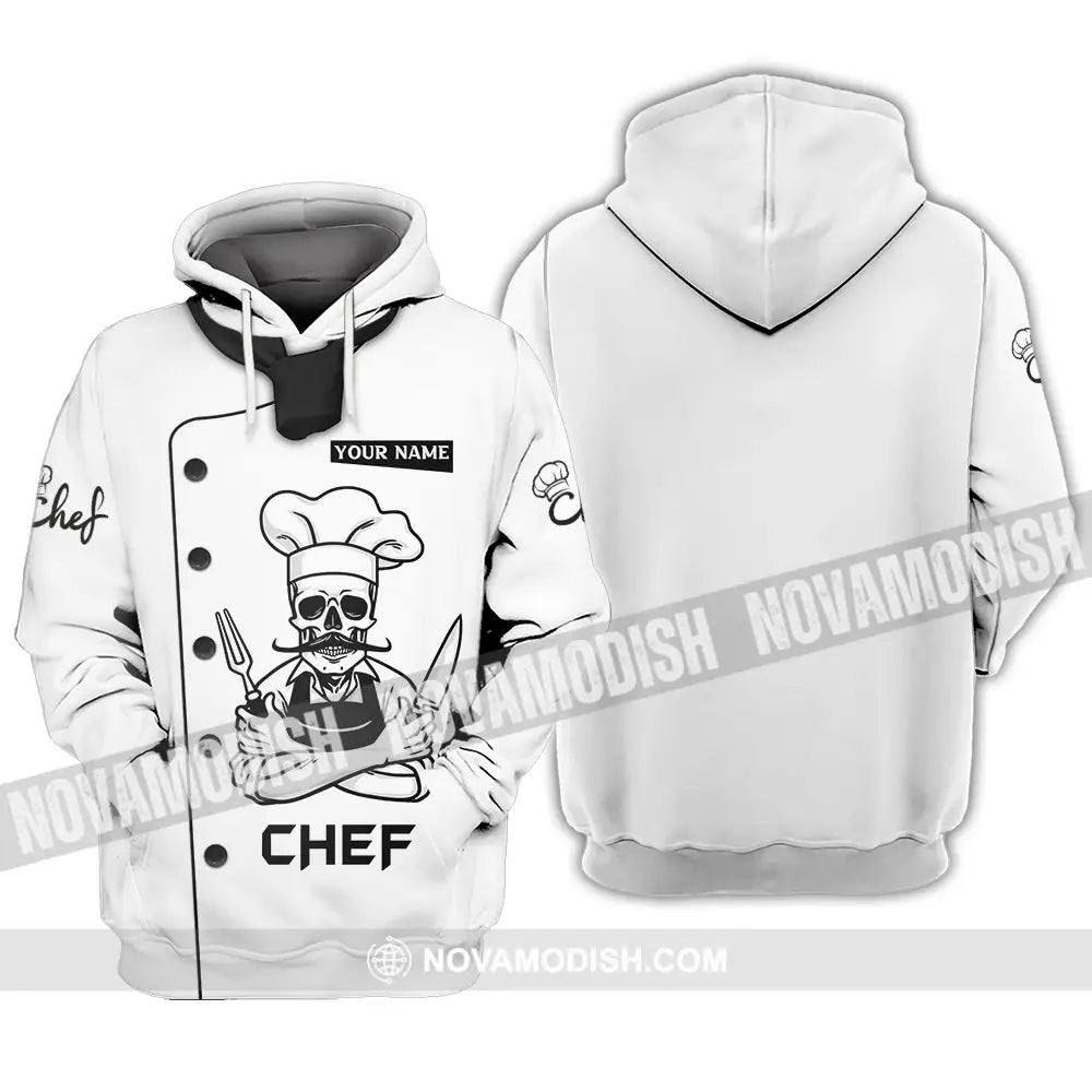 Unisex Shirt - Custom Name Chef Shirt Skull Shirt Hoodie / S T-shirt
