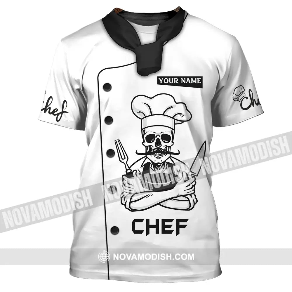 Unisex Shirt - Custom Name Chef Shirt Skull Shirt T-Shirt / S T-shirt