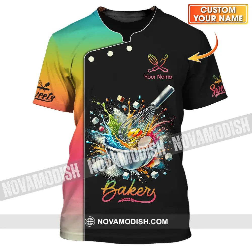 Unisex Shirt - Custom Name Chef Shirt Sweet Bakery T-shirt