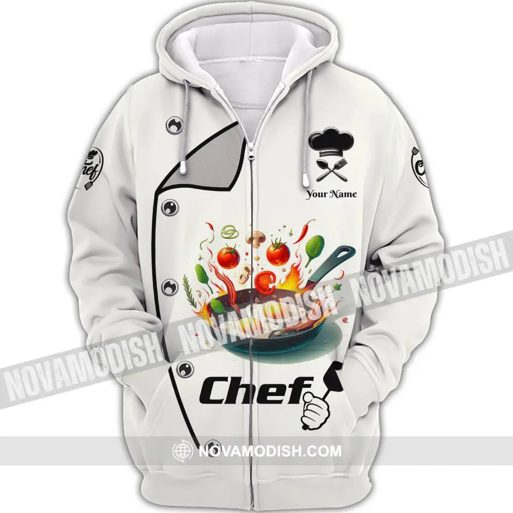 Unisex Shirt Custom Name Chef T-Shirt Hoodie Gift For Cooking Lovers Zipper / S T-Shirt