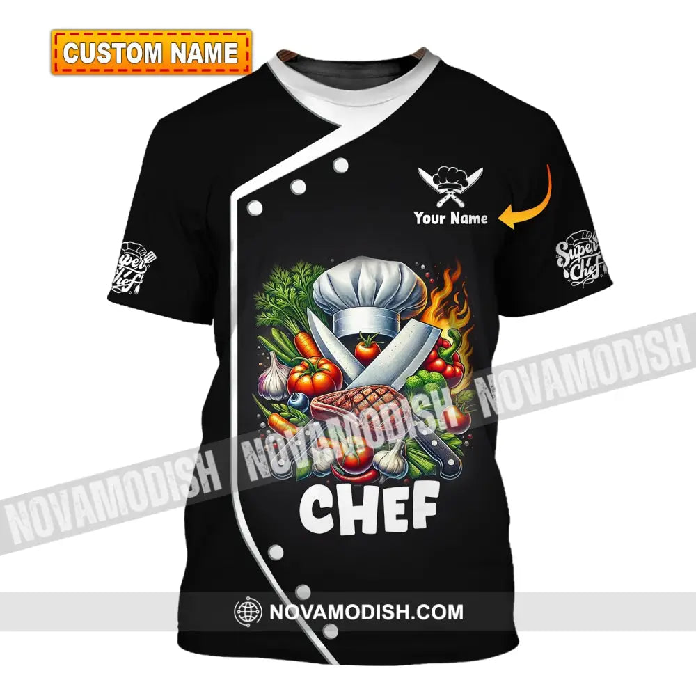 Unisex Shirt Custom Name Chef T-Shirt Hoodie Long Sleeve T-Shirt