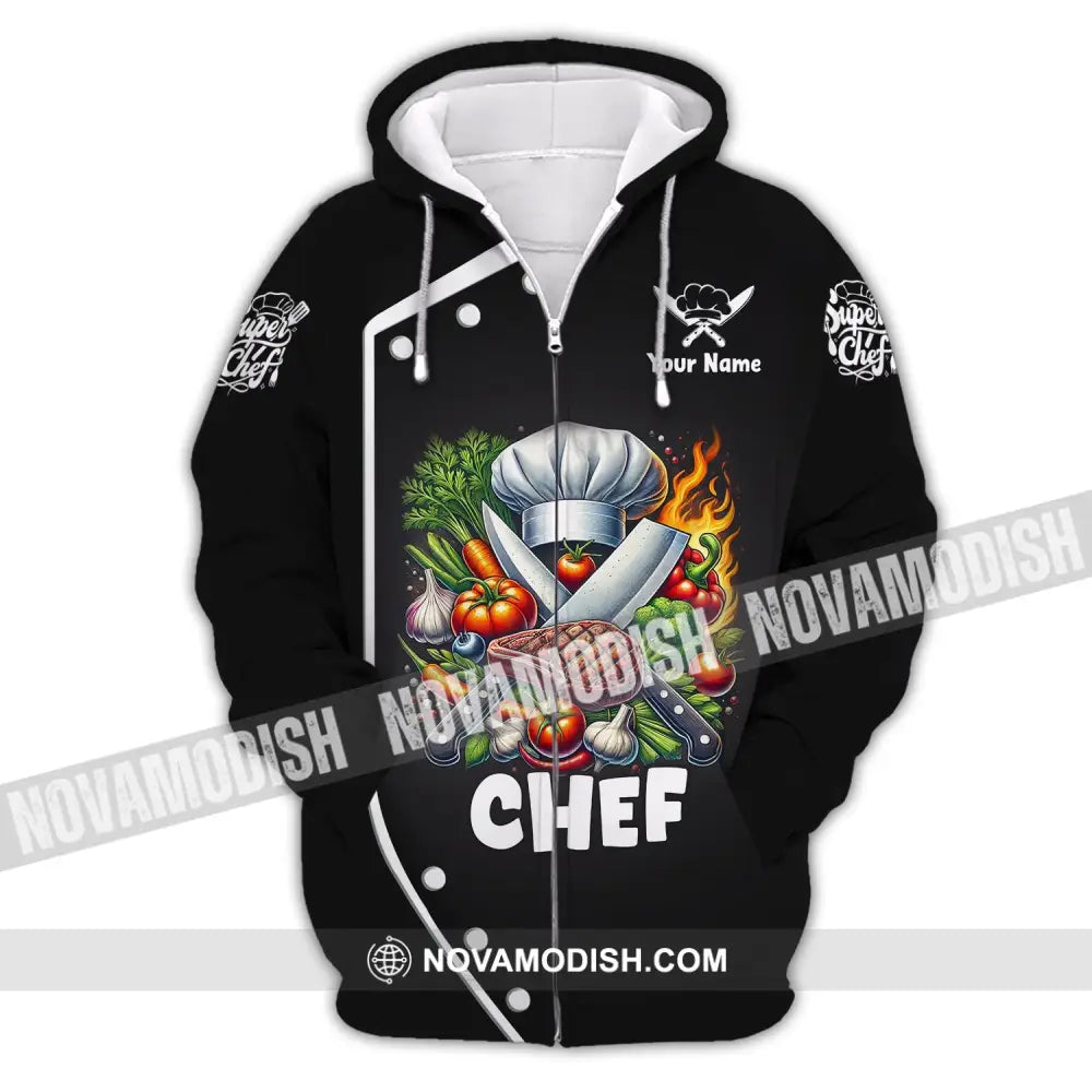 Unisex Shirt Custom Name Chef T-Shirt Hoodie Long Sleeve Zipper / S T-Shirt