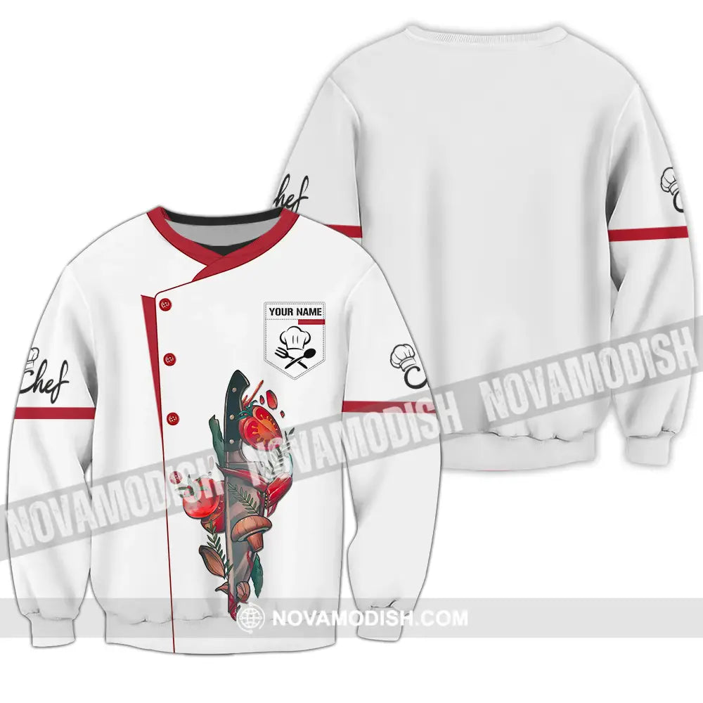 Unisex Shirt - Custom Name Chef Shirt Vegetable Knife Long Sleeve / S T-shirt