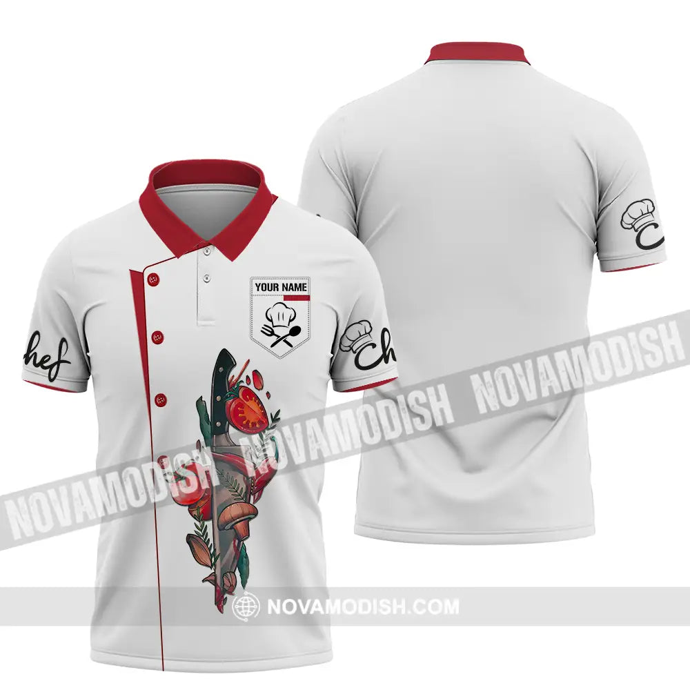 Unisex Shirt - Custom Name Chef Shirt Vegetable Knife Polo Shirt / S T-shirt