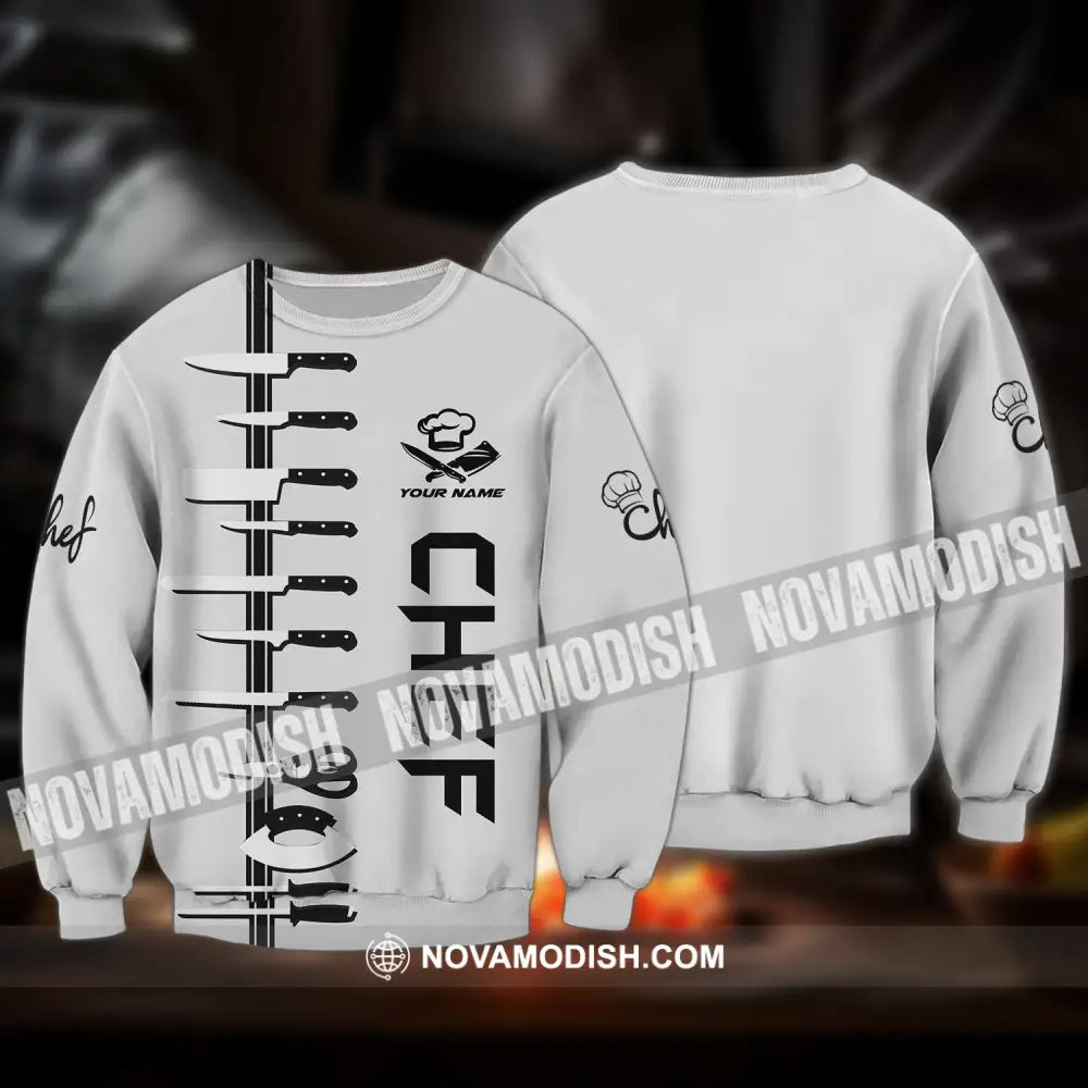 Unisex Shirt - Custom Name Shirt Chef White Shirt Long Sleeve / S T-shirt