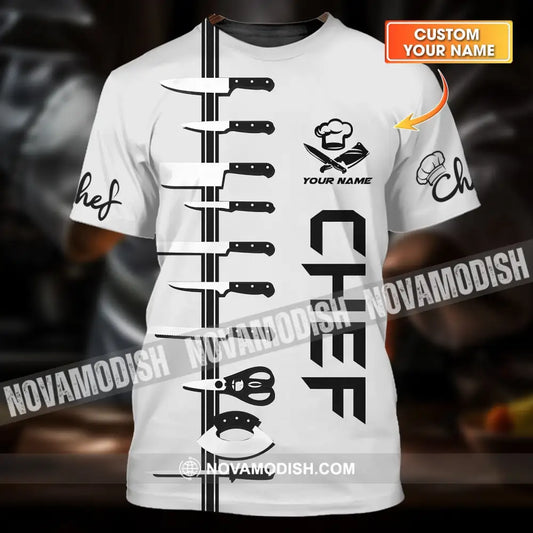 Unisex Shirt - Custom Name Shirt Chef White Shirt T-shirt