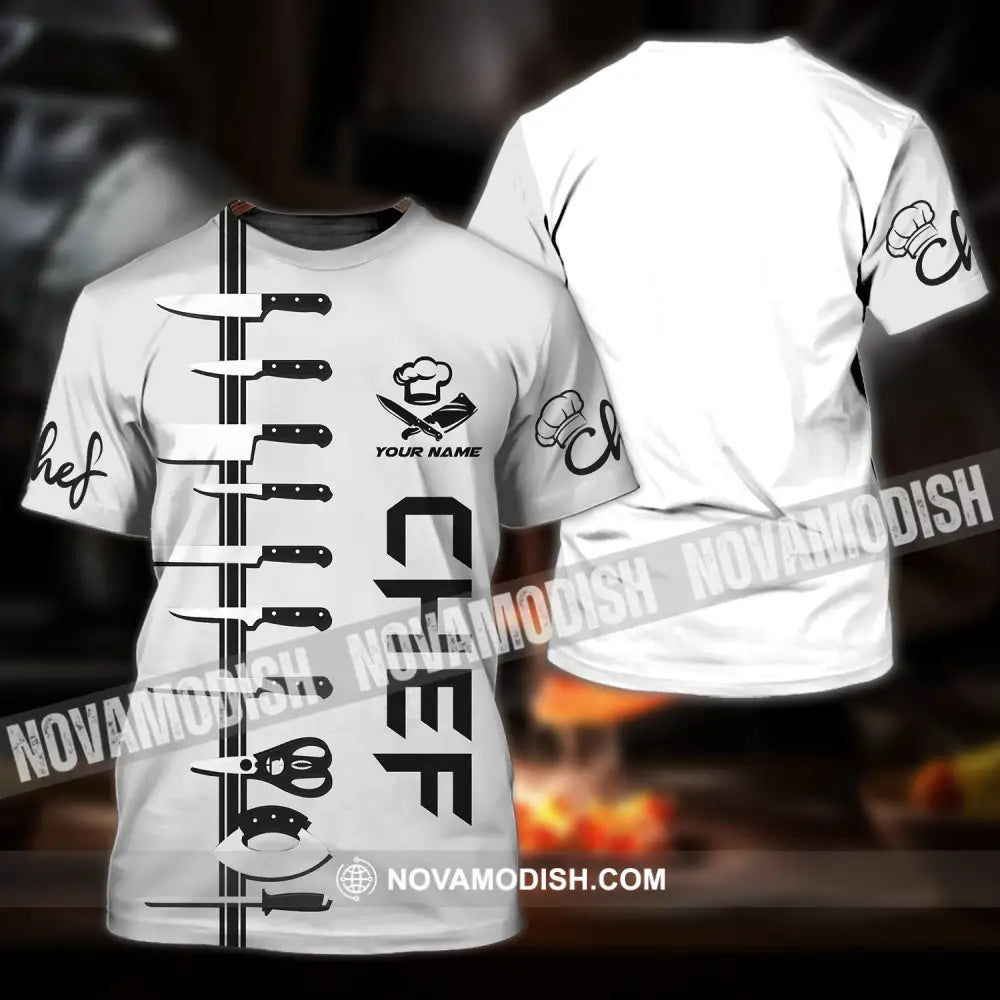 Unisex Shirt - Custom Name Shirt Chef White Shirt T-Shirt / S T-shirt