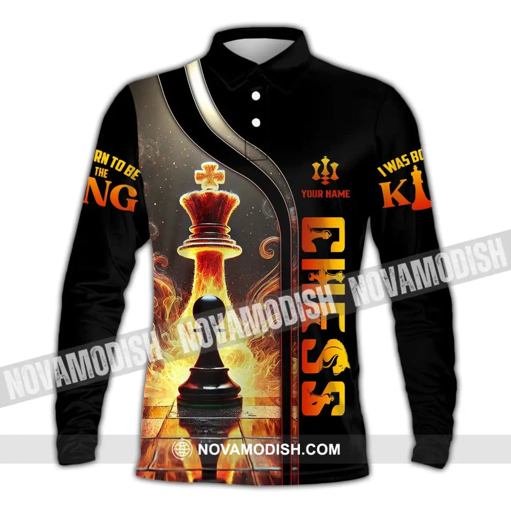 Unisex Shirt Custom Name Chess Gift For Lover Long Sleeve Polo / S T-Shirt