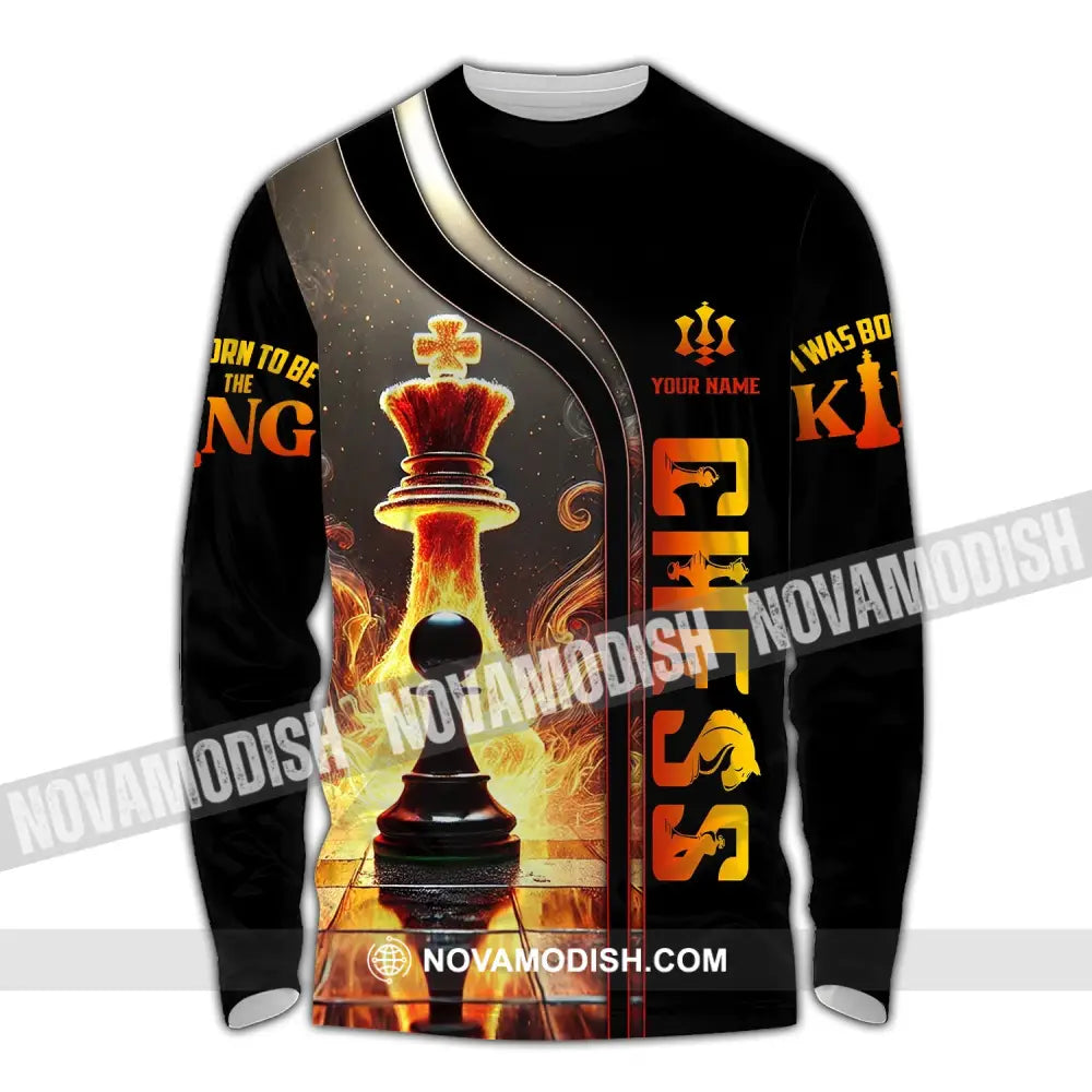 Unisex Shirt Custom Name Chess Gift For Lover Long Sleeve / S T-Shirt