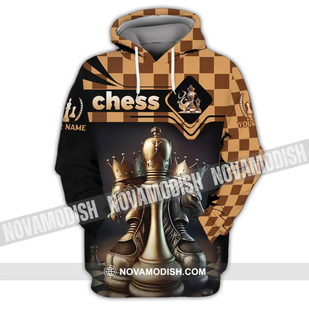 Unisex Shirt Custom Name Chess Lover Hoodie Polo Long Sleeve Gift For Player / S T-Shirt