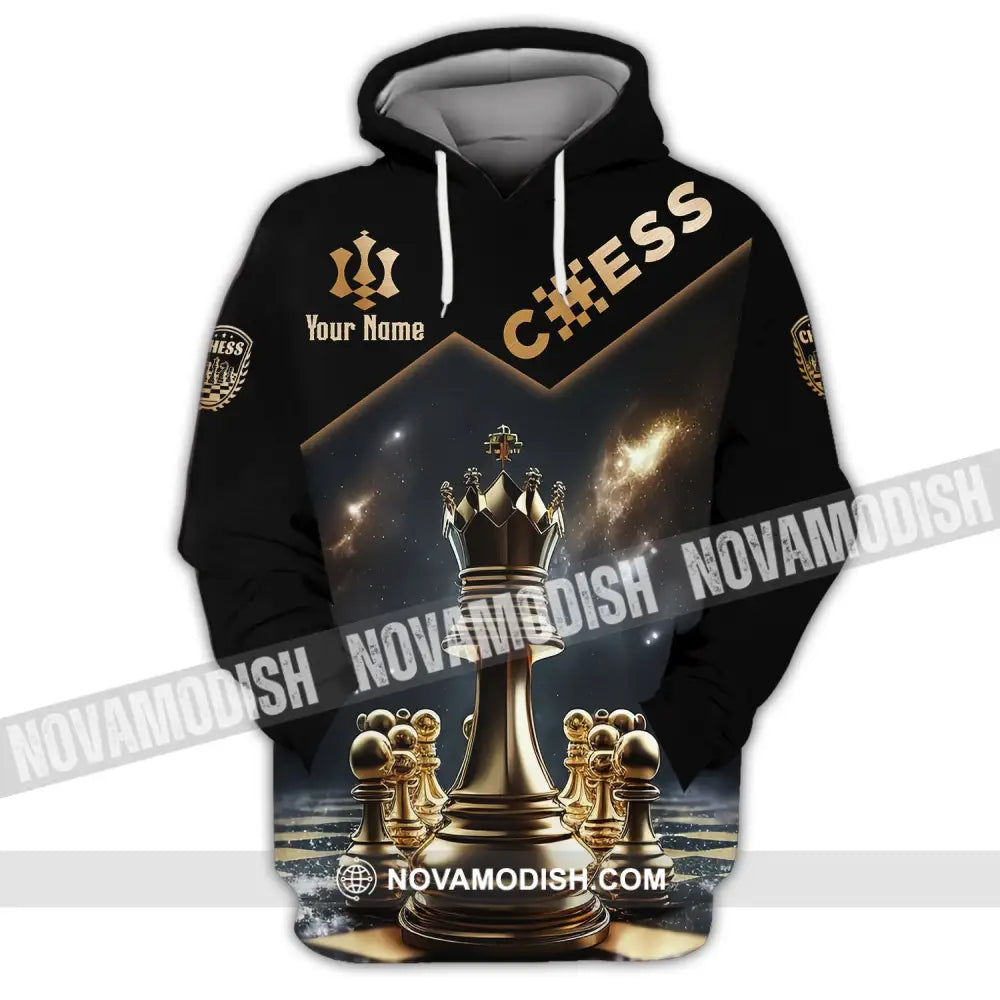 Unisex Shirt Custom Name Chess T-Shirt Game King Hoodie / S