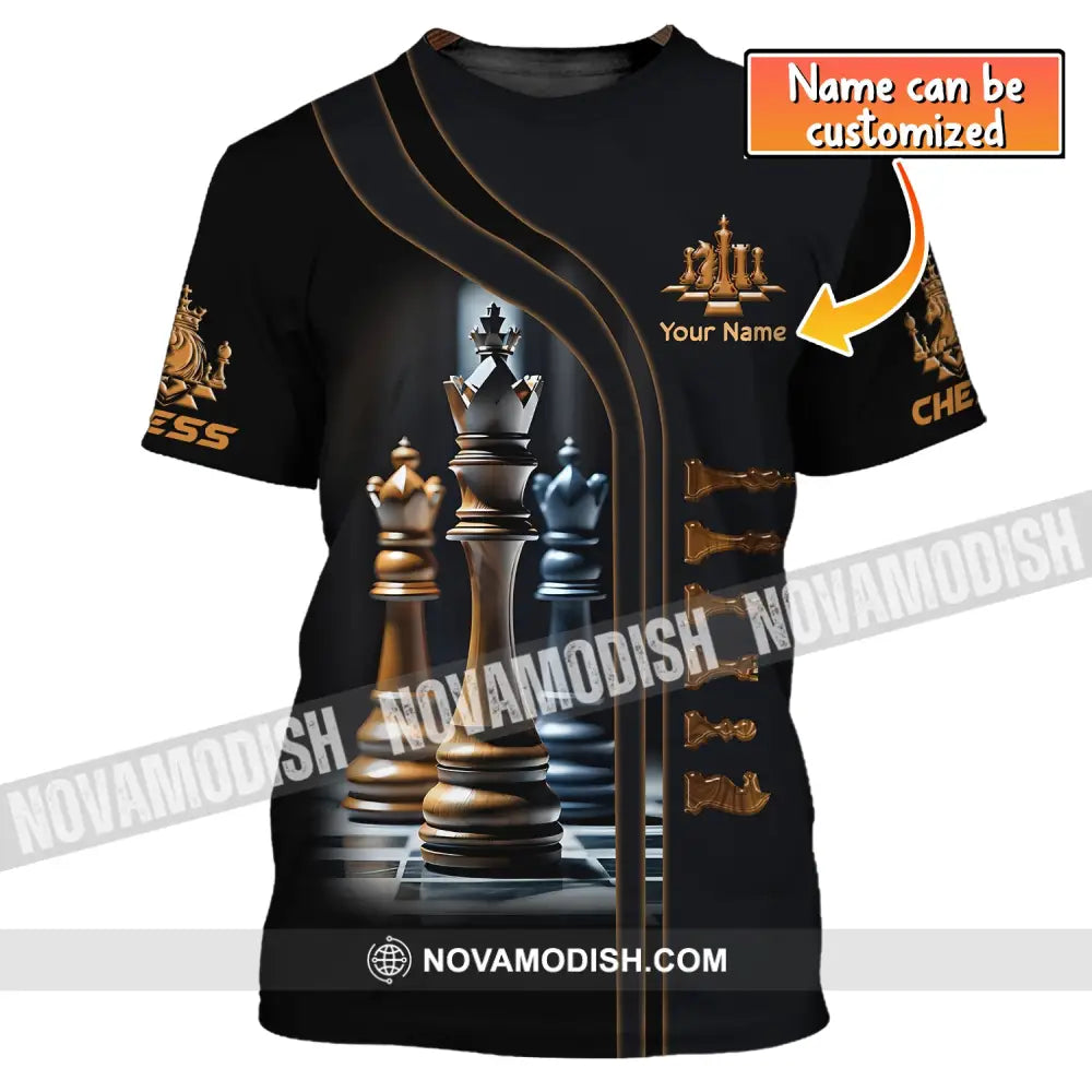 Unisex Shirt Custom Name Chess T-Shirt Lover For Club