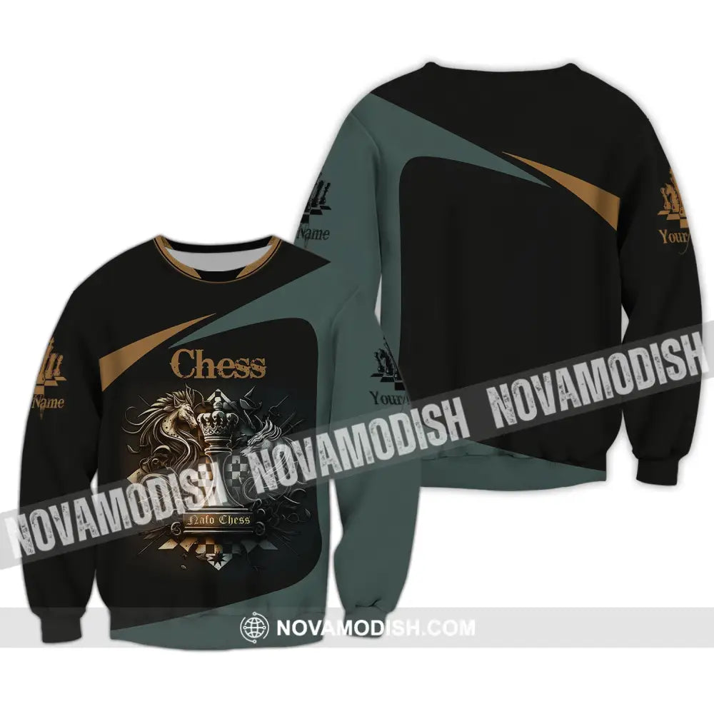 Unisex Shirt Custom Name Chess T-Shirt Nato Player Clothing Long Sleeve / S