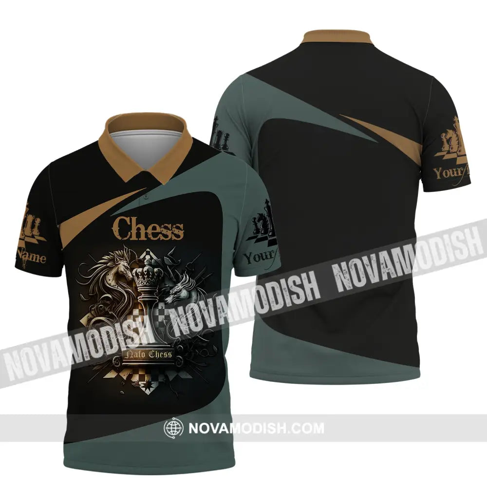 Unisex Shirt Custom Name Chess T-Shirt Nato Player Clothing Polo / S