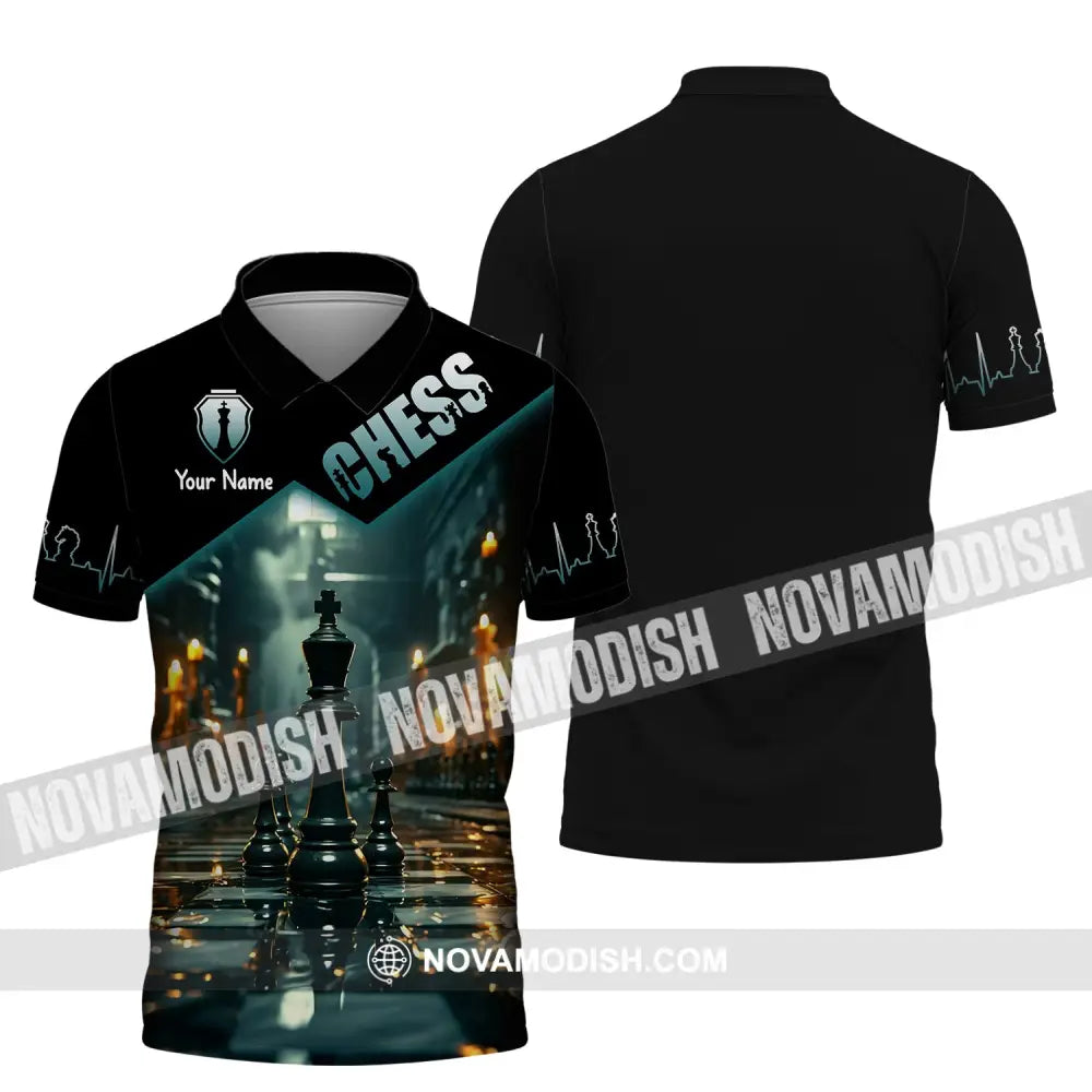 Unisex Shirt Custom Name Chess T-Shirt Player Club Checkmate Polo / S