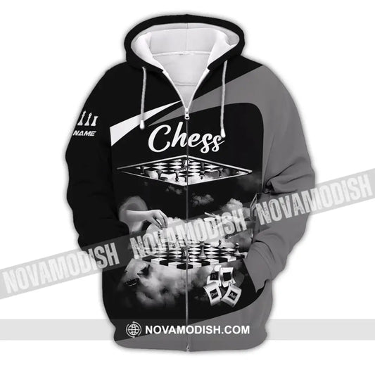 Unisex Shirt Custom Name Chess T-Shirt Player Club Checkmate Polo Zipper Hoodie / S