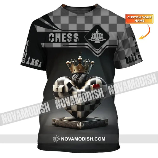 Unisex Shirt Custom Name Chess T-Shirt Player Club Heart